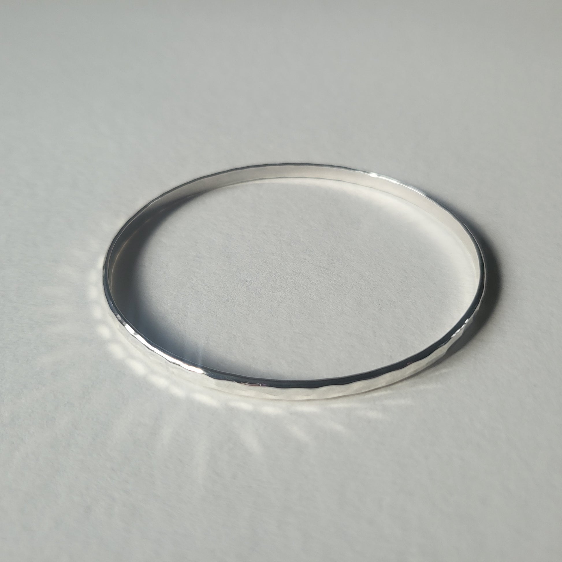 Silver hammered bangle